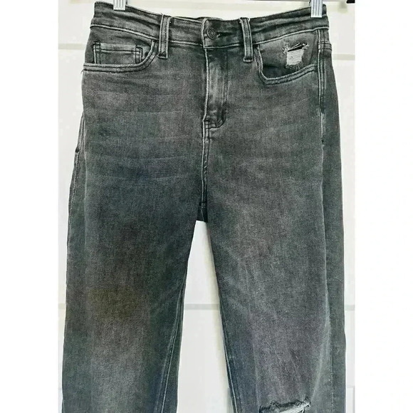 VERVET BLACK DISTRESSED WITH DISTRESSED HEM JEANS- SIZE 25 (INSEAM 27.5”) - Picture 3 of 7